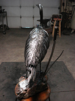 How many feathers on the Blue Heron?